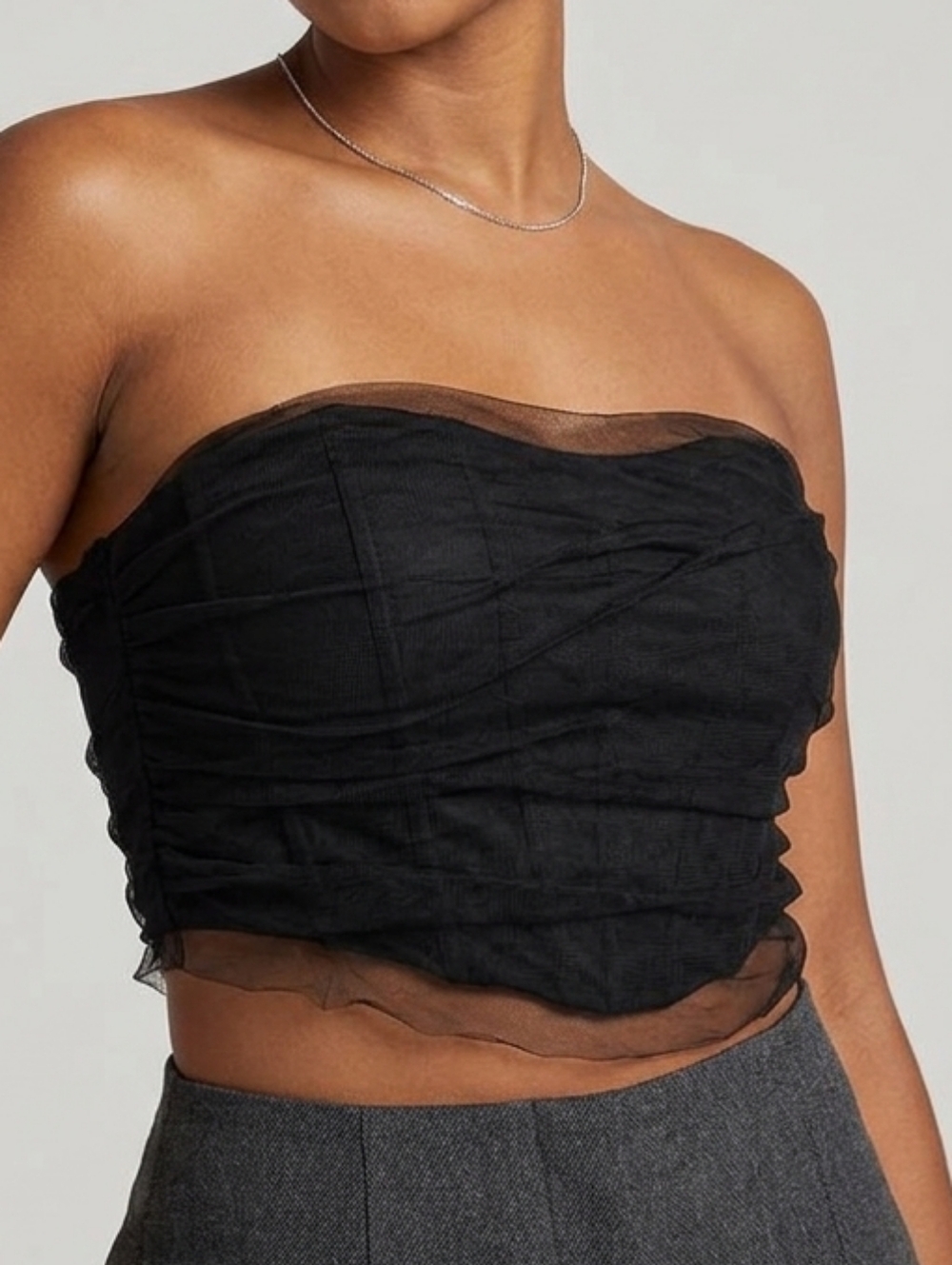 Zara Top Bustier Corset M Y2K Boning Whimsigoth Cropped Romantic Fairy Layering